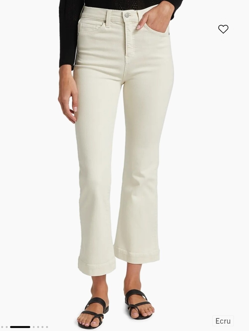 ❤️ VERONICA BEARD CARSON ANKLE FLARE HIGH RISE JEANS, ECRU, 6 (28)